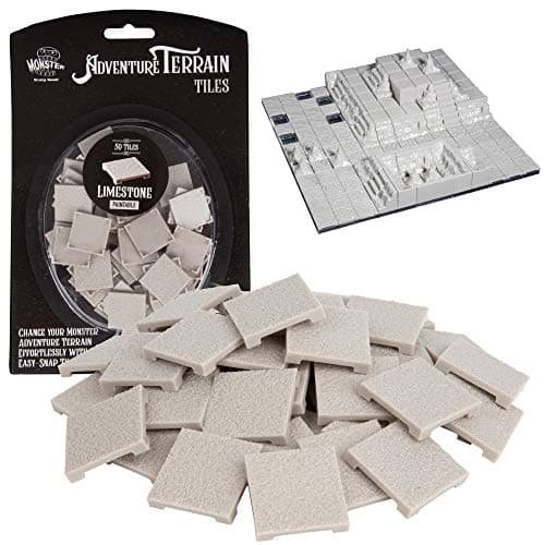 Monster Adventure Terrain 50pc Limestone Tile Expansion Pack Paintable 1x1 Tile Set Amazing Tabletop Terrain in MinutesCustomize Your DD and Pathfinder Dungeons