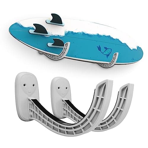 TWO STONES Surfboard Rack | Wall Mount for Surfboards & Paddle Boards (Grey)