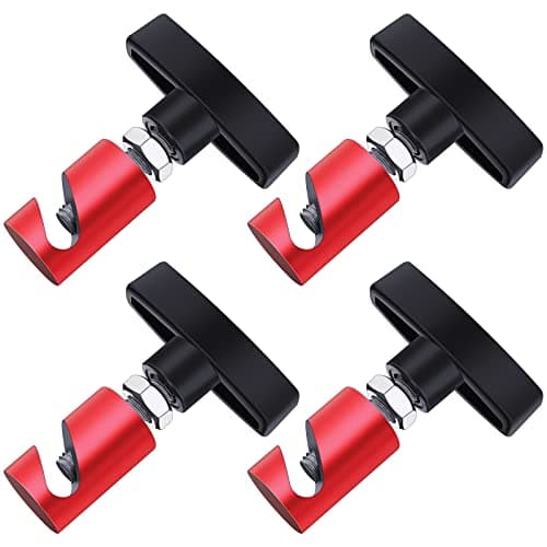 Yahenda 4 Pcs Car Hood Prop Struts Clamp Lift Support Hood Lift Support Clip 0.55 Inch Strut Clamp for Car Rod Retaining Holder Tool (Red)