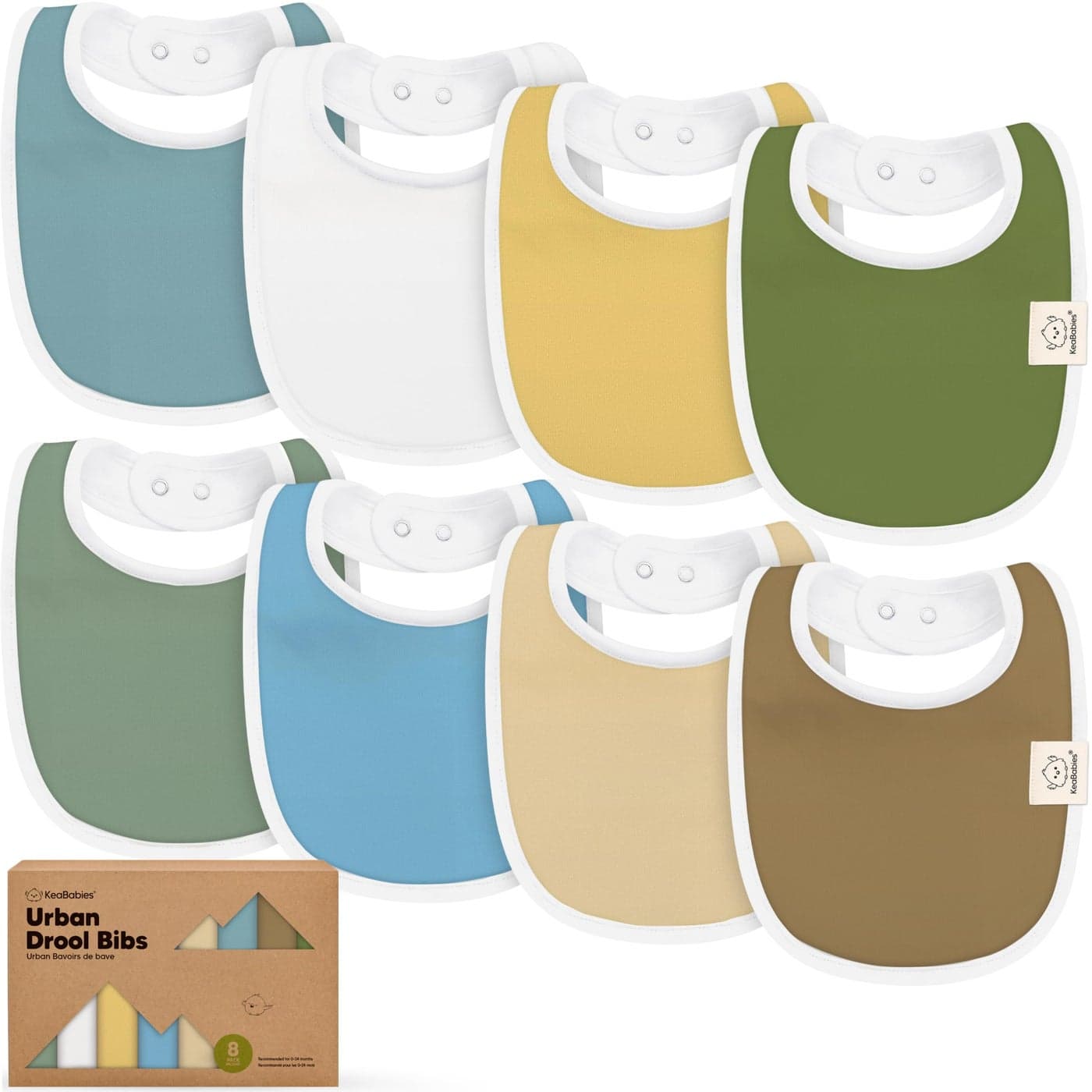 8-Pack Organic Baby Bibs for Boys, Girls - Soft Cotton Drooling and Teething Baby Bibs, Baby Girl Bibs, Baby Boy Bibs, Baby Drool Bibs for Baby Girl, Boy, Newborn Infant Bibs (Daybreak)