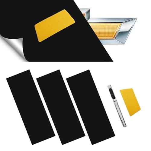 3PCS Matte Black Cut YourOwn Emblem Overlay DIY Decals for Chevy Compatible with Bowtie Logo Wrap Stickers