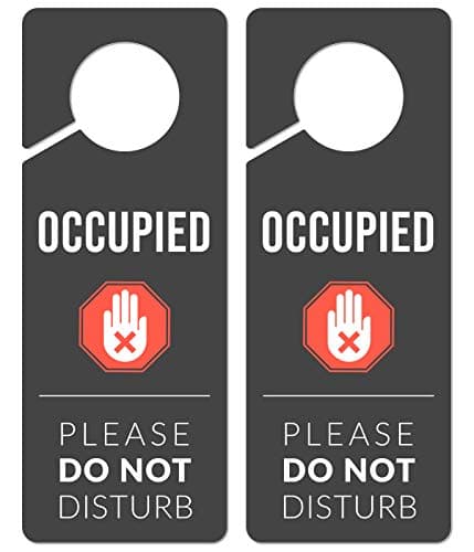 Occupied Sign for Bathroom Door, 2 Pack (Printed on Both Sides), 9.3″x3.5″ PVC Plastic