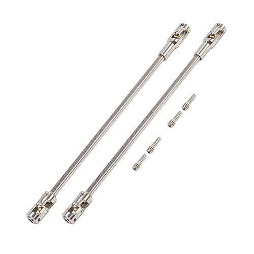 AMK 68229mm Severable Ruled SCX10 Driveshaft Stainless Steel TRX4 Drive Shaft for 110 RC Crawler Sportys Scalers GSPEED Axial Capra UTB10 Pro Upgrades DIY LCG Rig 2Pcs Silver