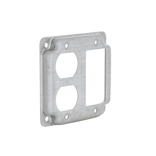 Hubbell-Raco 915C 1 GFCI and 1 Duplex Receptacle 4-Inch Square Exposed Work Cover
