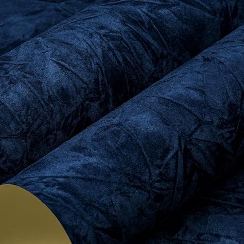 LACHEERY Navy Blue Velvet Wallpaper Peel and Stick Textured Flocked Velvet Wallpaper Self Adhesive Felt Drawer Liner Contact Paper Blue Fabric Wall Paper for Wall Drawers Jewelry Box Liner 15.8"x79"