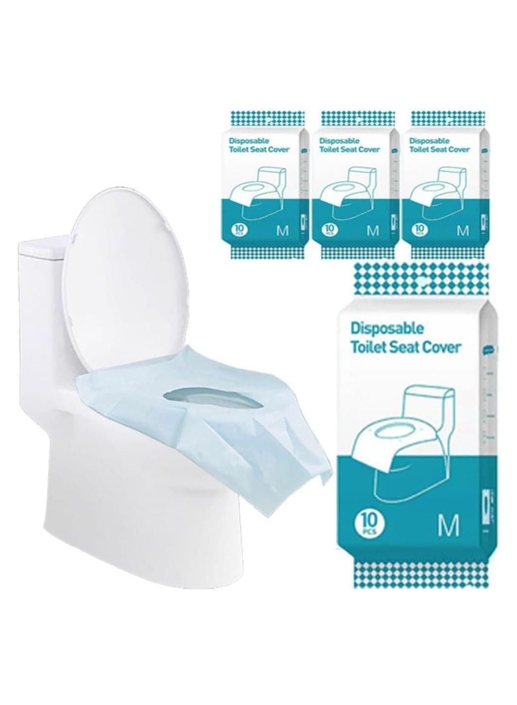 Toilet Seat Covers Disposable 40 Pcs Toilet Seat Covers Waterproof Potty Cover 24x16" Individually Wrapped Sanitary Seat Pads for Travel Kids and Adults Use in Public Restroom/Overseas Trip