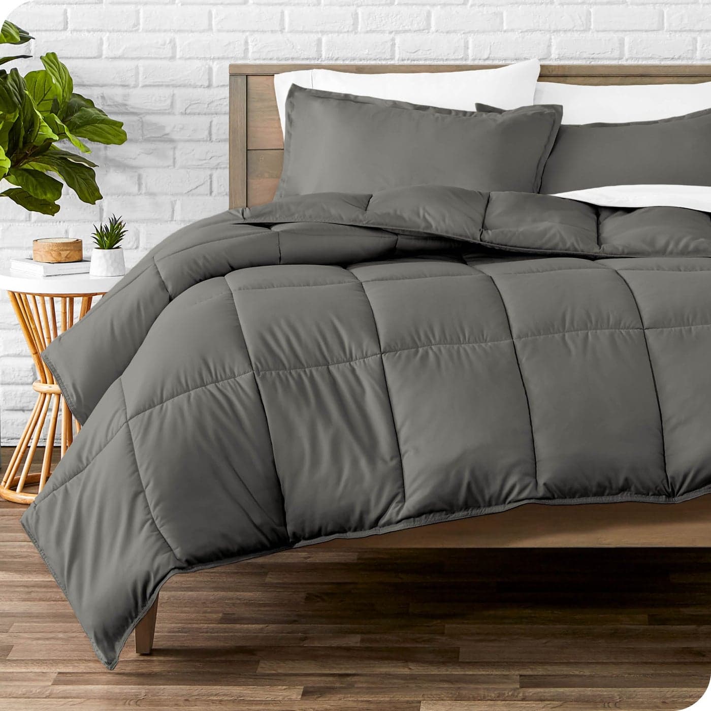 Bare Home Comforter Set - Twin Extra Long Size - Ultra-Soft - Goose Down Alternative - Premium 1800 Series - All Season Warmth (Twin/Twin XL, Grey)