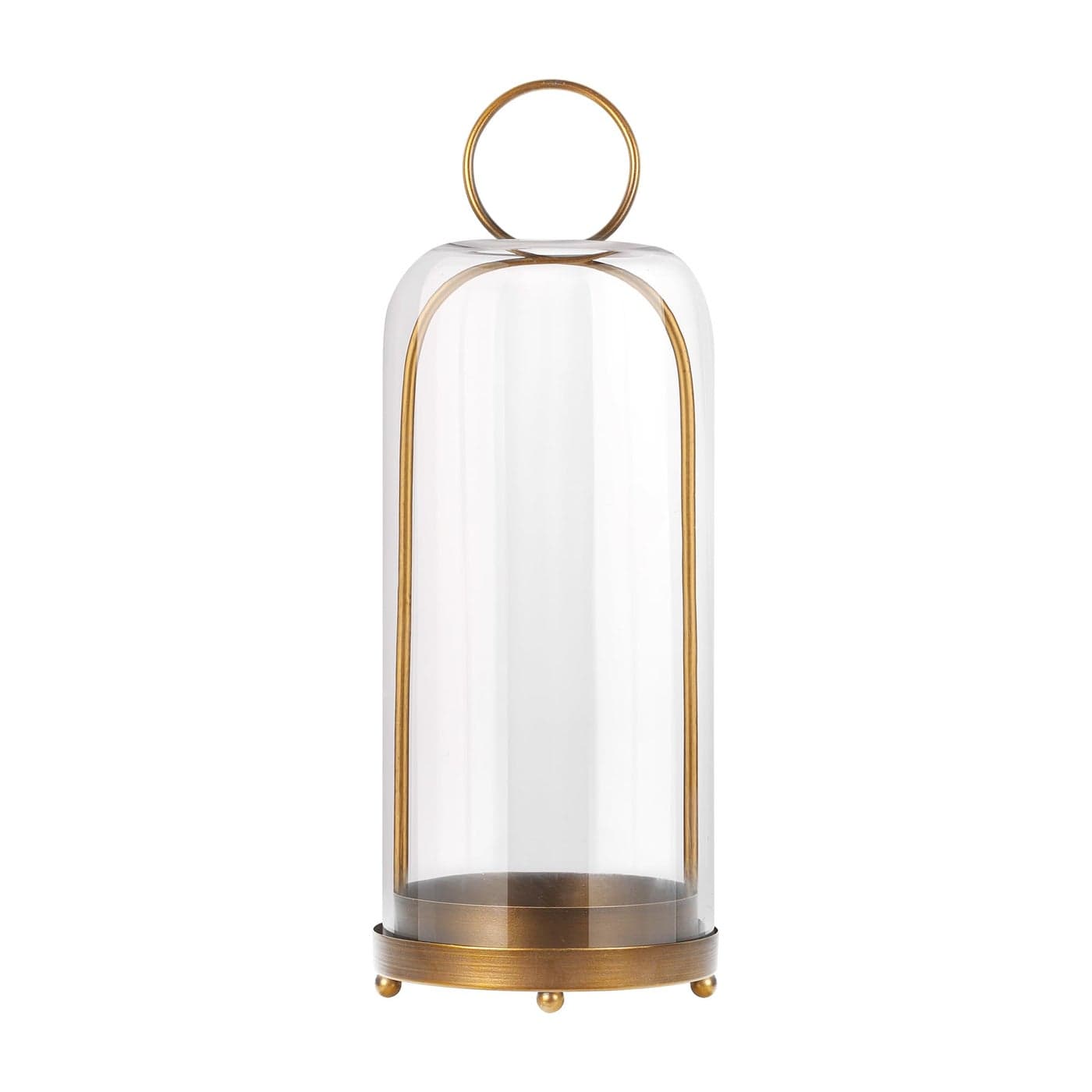 Twakutwaku 20 High Versatile Modern Metal Hurricane Lantern with Handmade Sturdy Glass Dome in Antique Brass for Pillar Candle Plants Industrial Farmhouse Shabby Chic Brass 75x20