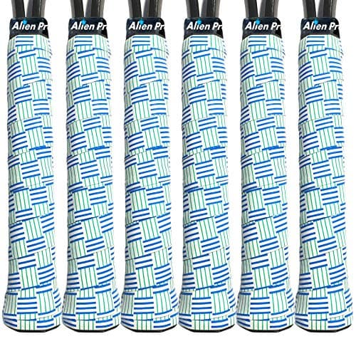 ALIEN PROS Tennis Racket Grip Tape (6 Grips) – Tac Moisture Feel Tennis Grip – Tennis Overgrip Grip Tape Tennis Racket – Wrap Your Racquet for High Performance (6 Grips, Criss Cross)