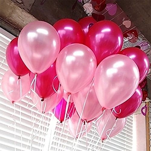 GrandShop 50532 Toy Balloons Metallic HD for Baby Shower, Birthday Party Decoration - Red & Pink (Pack of 50)