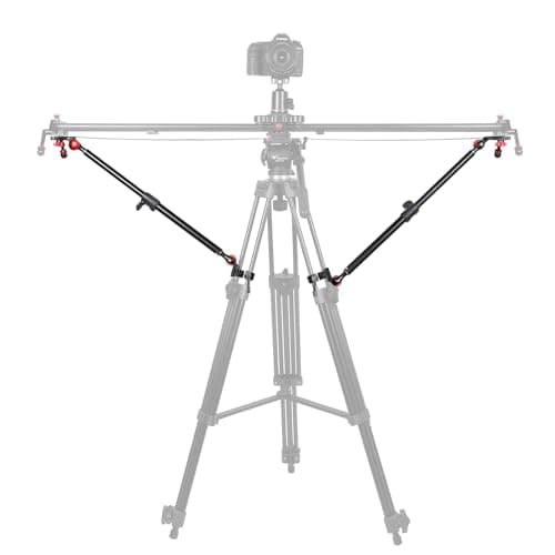 GVM Camera Slider Support ArmStabilizer Adjustable Tripod Stability Arm for Increasing Stability in Aluminum Alloy Extendable Poles for Camera Slider Rail Track 2 Pack with C Clamps