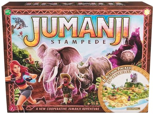 Spin Master Games, Jumanji Stampede, 3D Adventure Cooperative Board Game, for Fans of The Jumanji Movies, Face Off Against Jungle Emergencies, 2-4 Players, for Ages 8 & Up