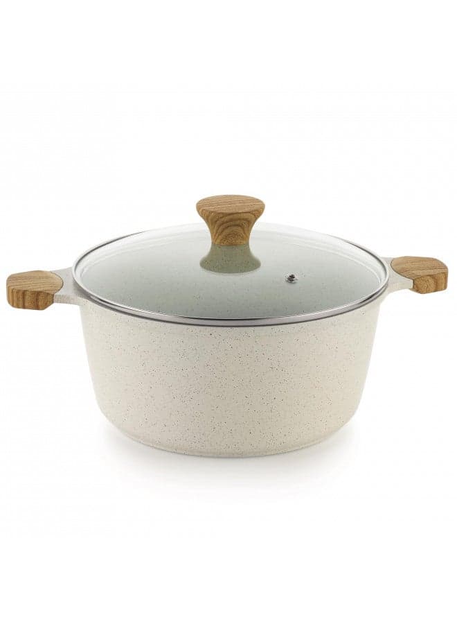 SENSARTE Ceramic Nonstick Dutch Oven 4.5QT, Nonstick Induction Stock Pot Stew Pot with Lid, Non-toxic Healthy Cooking Pot, PFAS and PTFE Free
