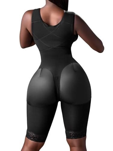 Snatched Body Fajas Colombianas Moldeadoras | Stage 1 Faja Post Surgery BBL Lipo 360 | Full Body Faja for Women Knee Length Compression Garment Black XS