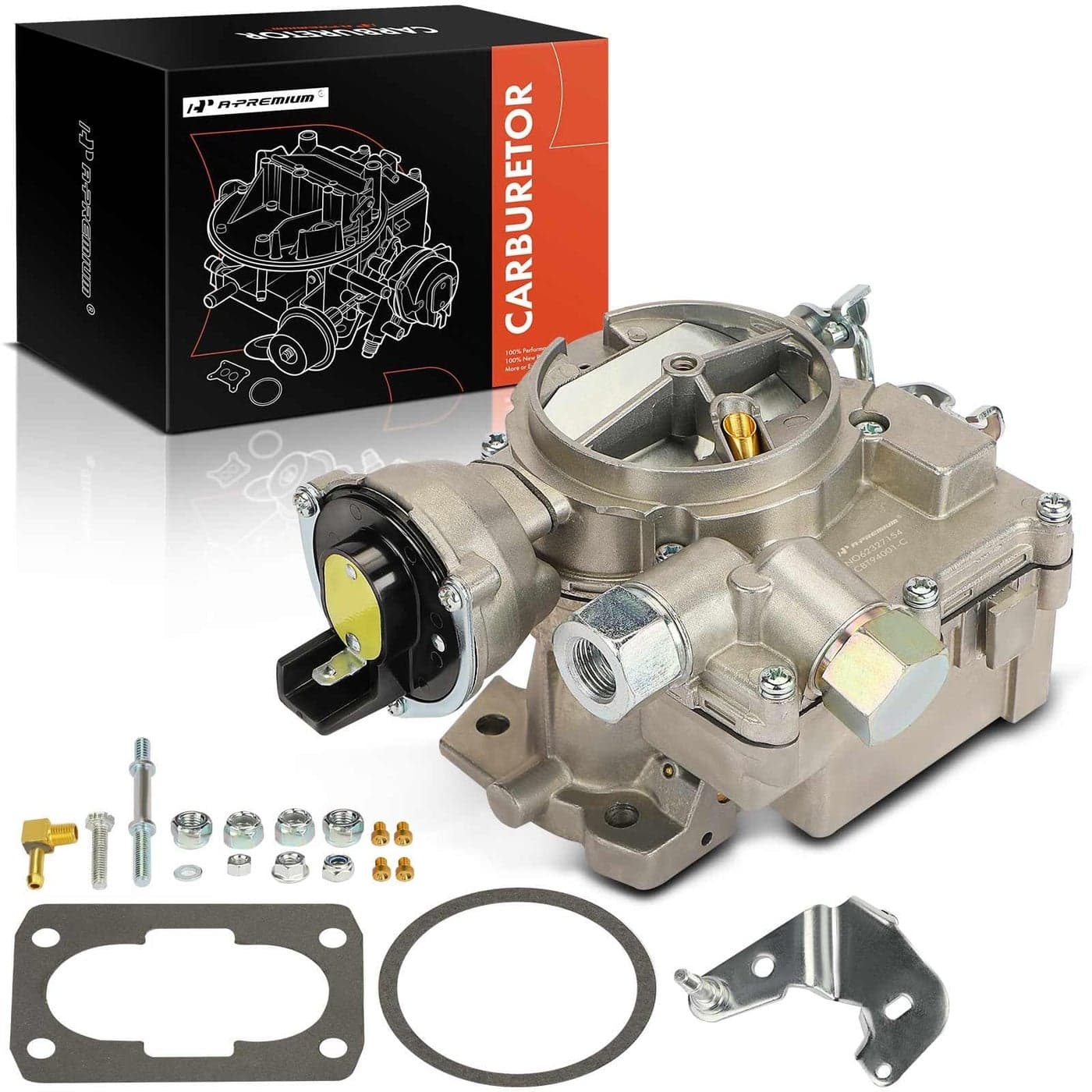 APremium 2 Barrel Carburetor with Long Linkage Compatible with Rochester Mercruiser Mercury Marine 25L 30L 4 Cyl Engines Electric Automatic Choke Replace 3310864940A01 3310864940A01 8M0045397