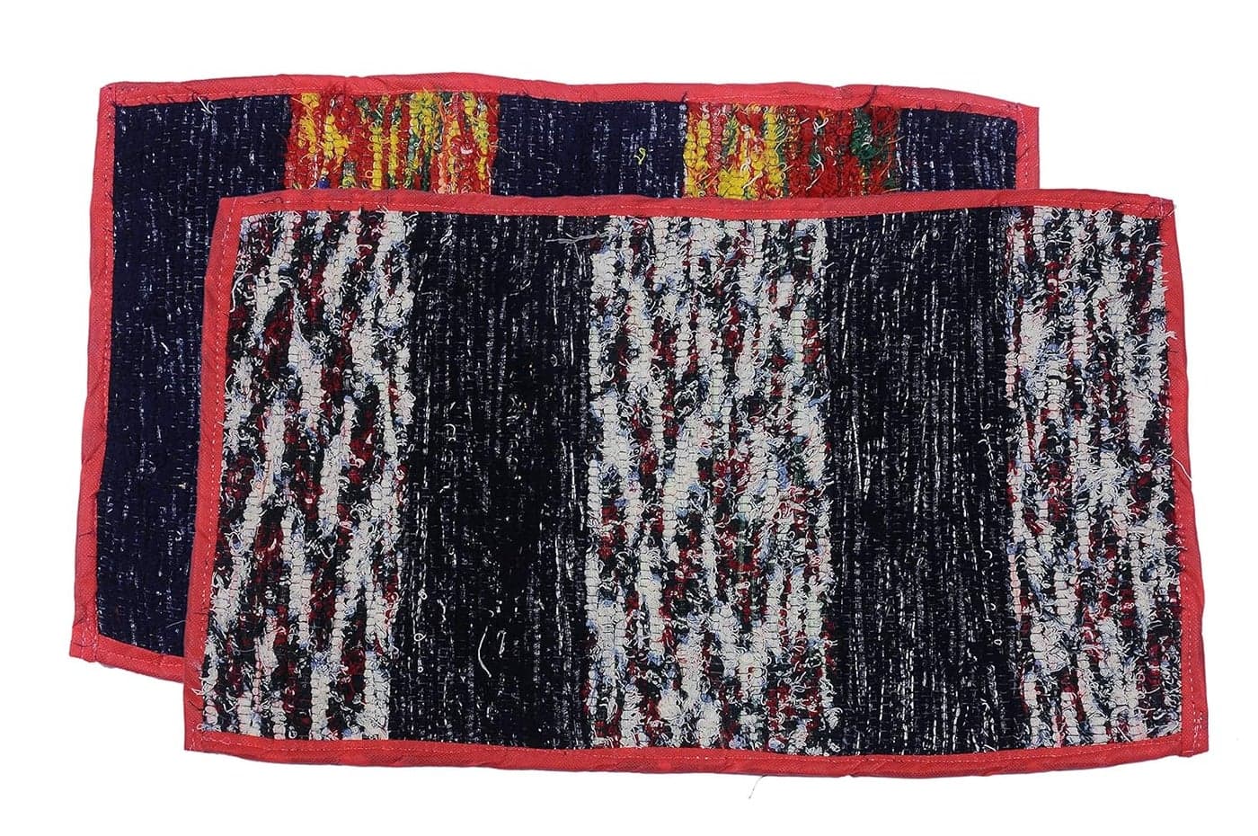 Gowri Tex MultiColors Cotton Mat FloorDoorBath MatSize 16 x 26 Pack of 2
