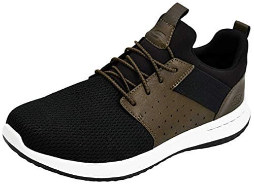 Skechers Men's Classic Fit Delson-Camben Black/Brown Sneaker 10 W US