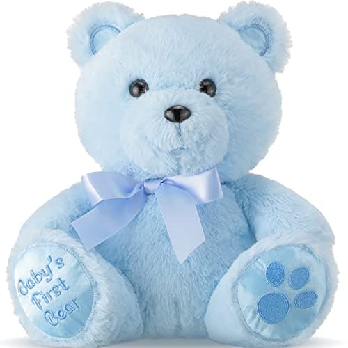 Chalyna 10 Inch Stuffed Babys Animal First Bear Cute Doll Plush Baby Shower Party Favor Plush Toy Stuffed for Birthday Baby Shower WeddingBlue