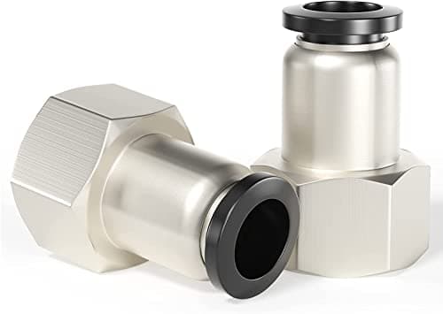 TAILONZ PNEUMATIC Female Straight 1/4 Inch Tube OD x 3/8 Inch NPT Thread Push to Connect Fittings PCF-1/4-N3(Pack of 2)