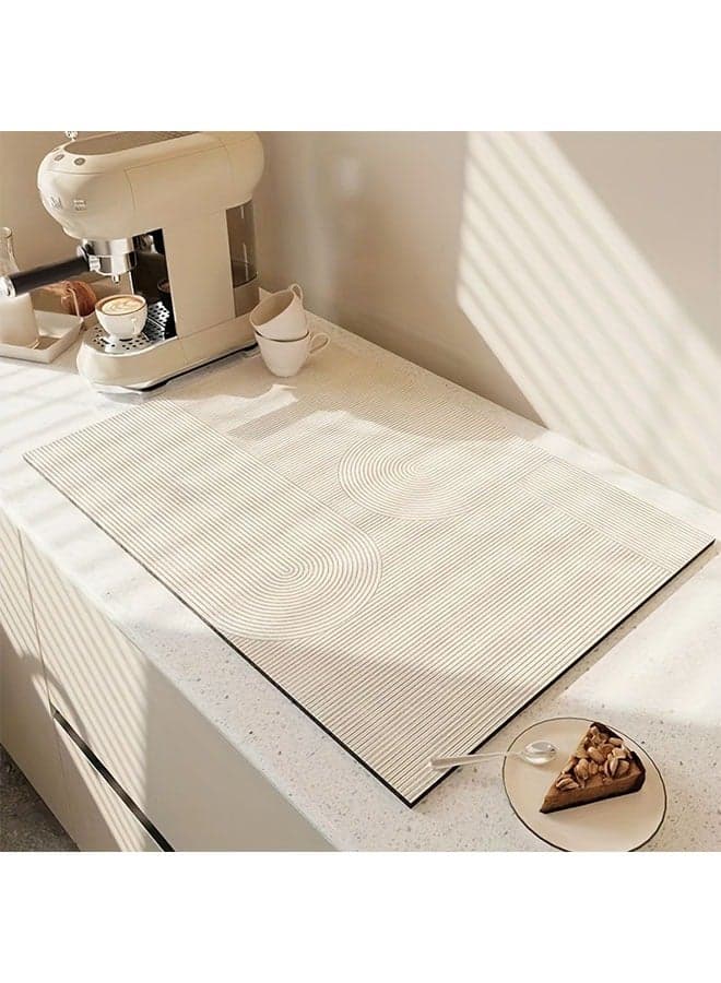 1pc Super Absorbent Espresso Machine Countertop Drying Pad - Quick-Drying, Non-Slip Mat for Dish, Faucet & Cup Protection - Stylish Kitchen & Bathroom Accessories