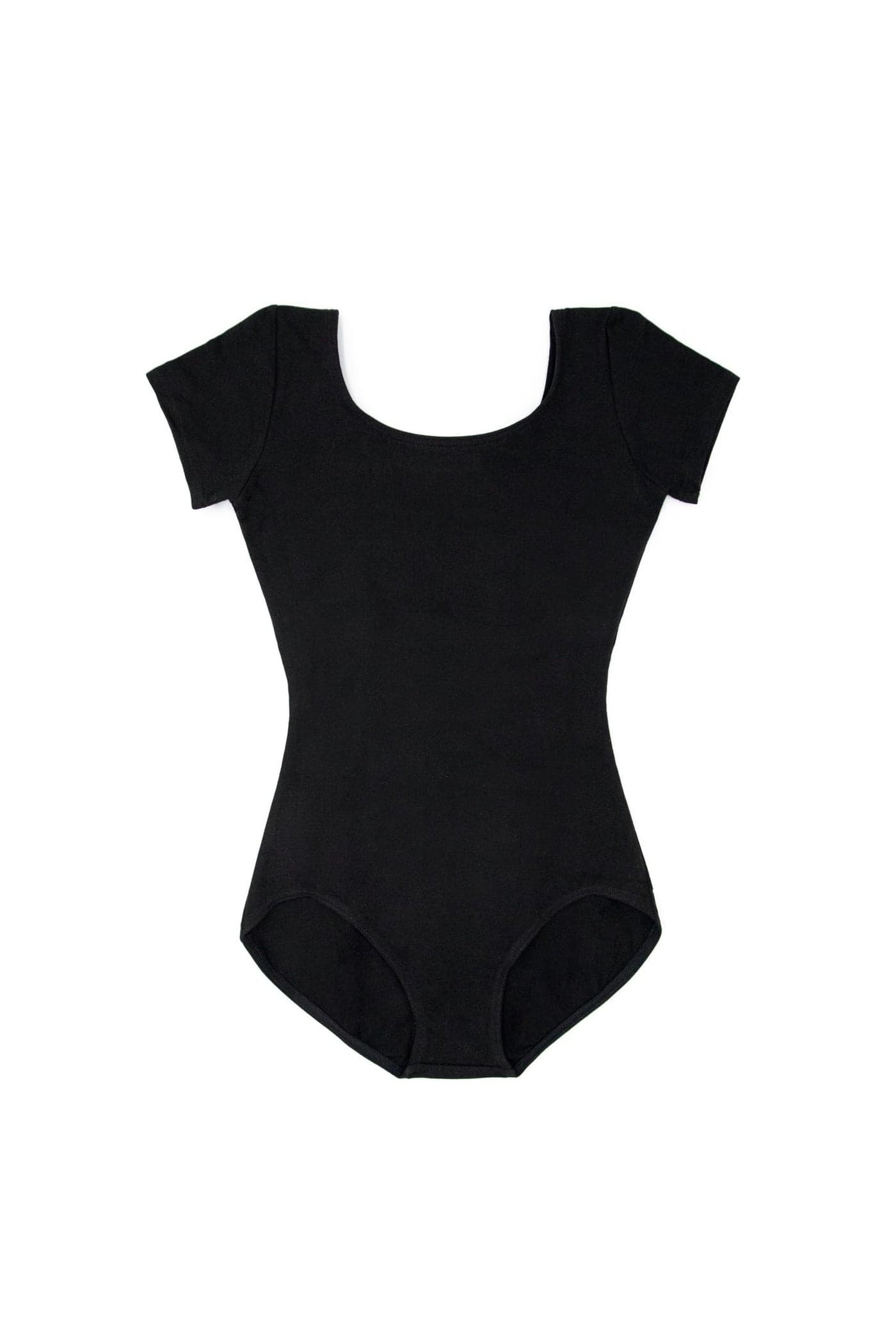 Capezio girls Cotton Short Sleeve athletic leotards, Black, Toddler 2T-4T US