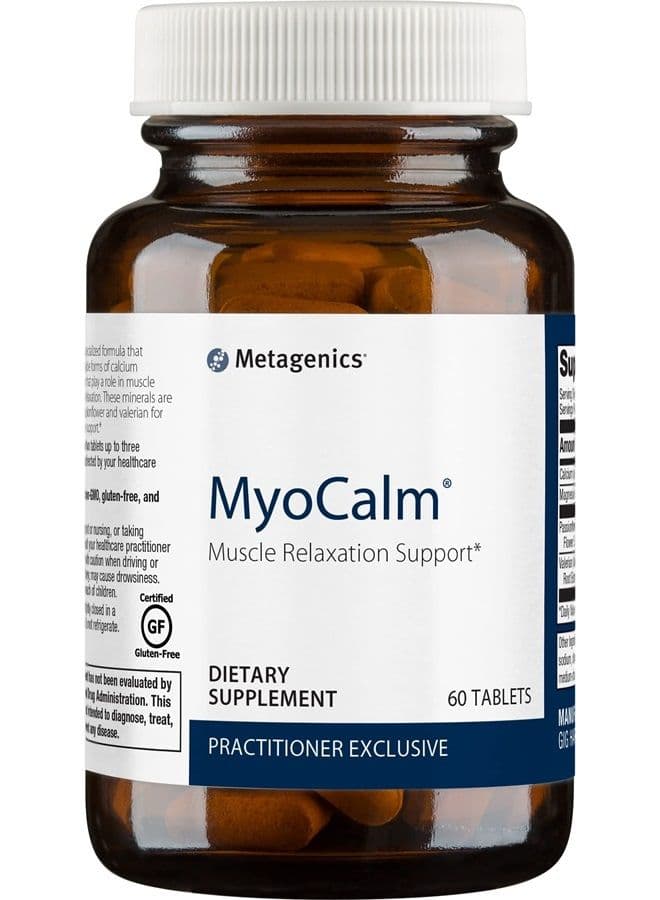 MyoCalm with Passionflower and Valerian Root, Calcium and Magnesium Supplement Formula for Muscle Relaxation and Comfort - 60 Tablets, 30 Servings