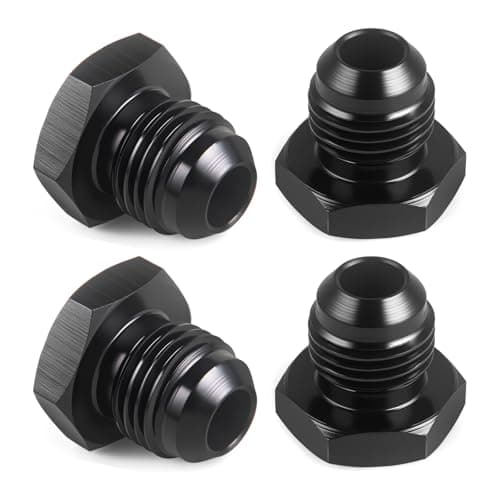 CNRAQR 6AN Male Flare Blanking Plug Fitting Adapter Hex Aluminum Black 4PCS
