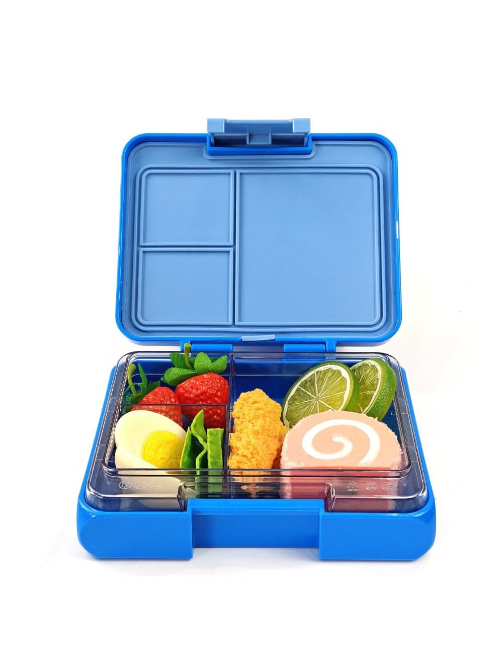 Office worker student lunch box with lid, simple sealing and thermal insulation lunch box partition Tritan material (blue)