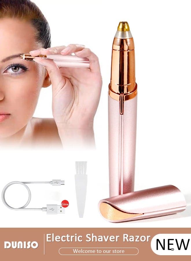 USB Electric Hair Remover, Well Packing Facial Hair Remover for Women, Lady Gift, Women's Painless Hair Remover, Rechargeable Body Face Hair Shaver Razor for Nose, Lips, Armpit, Bikini
