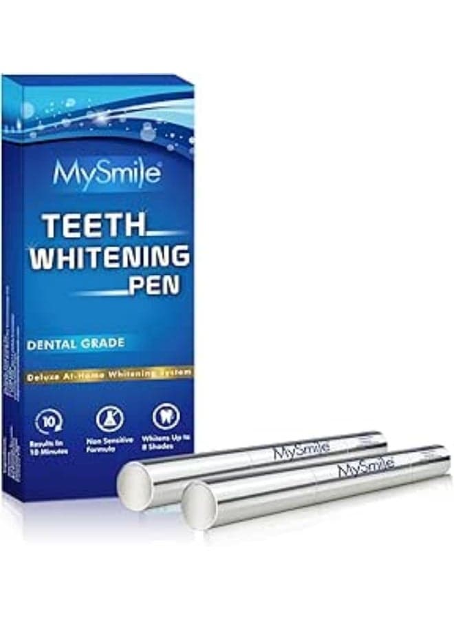 MySmile Teeth Whitening Pen 30+ Treatment Enamel Safe Tooth Whitening Gel for Teeth Sensitive-10 Min Fast Whitening Teeth-Helps to Remove Stains from Coffee, Smoking, Wines-Mint Flavor