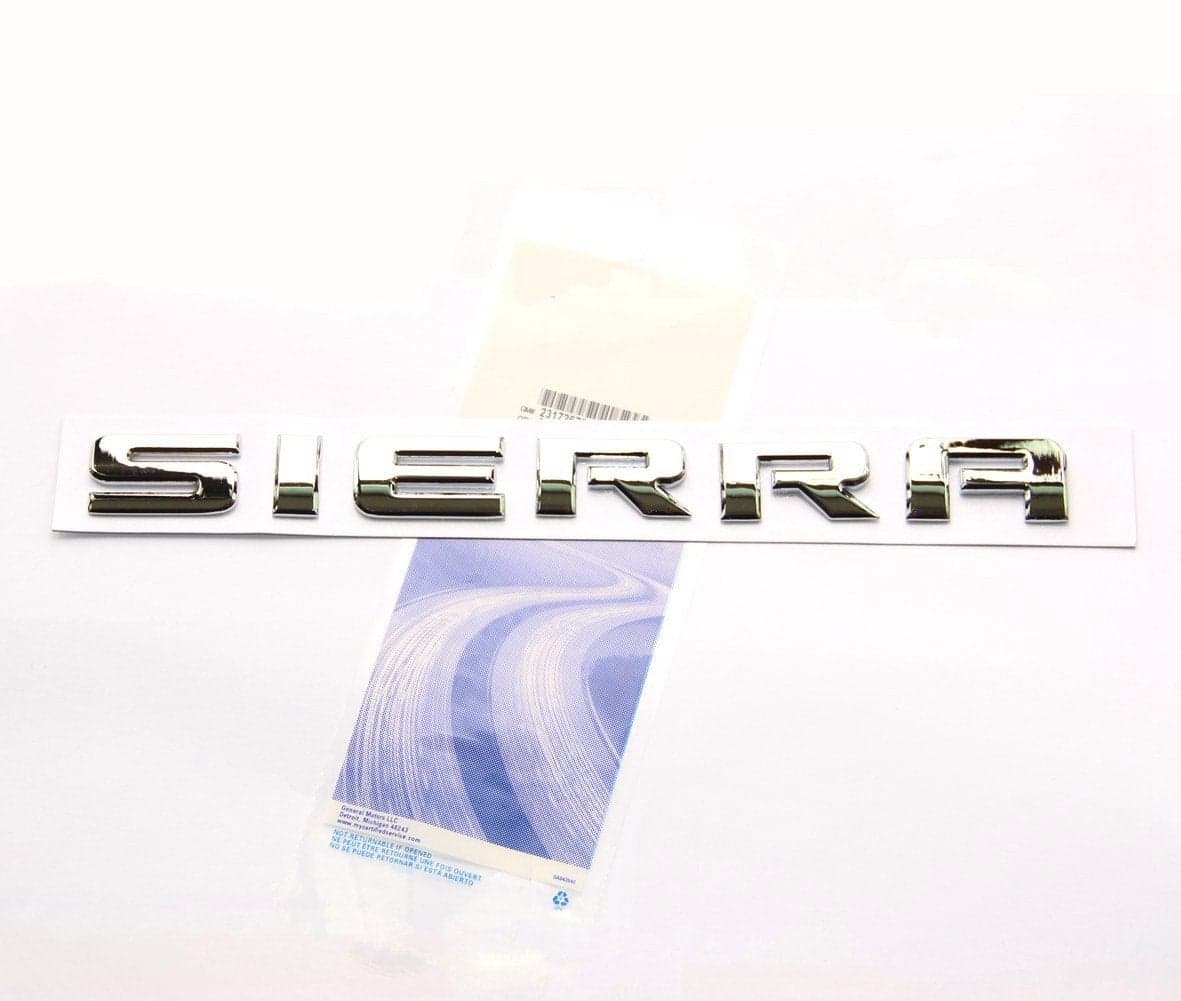 Yoaoo 1x OEM Chrome Sierra Nameplate Letter Emblem Badge Glossy Compatible with 2500Hd 3500Hd Sierra