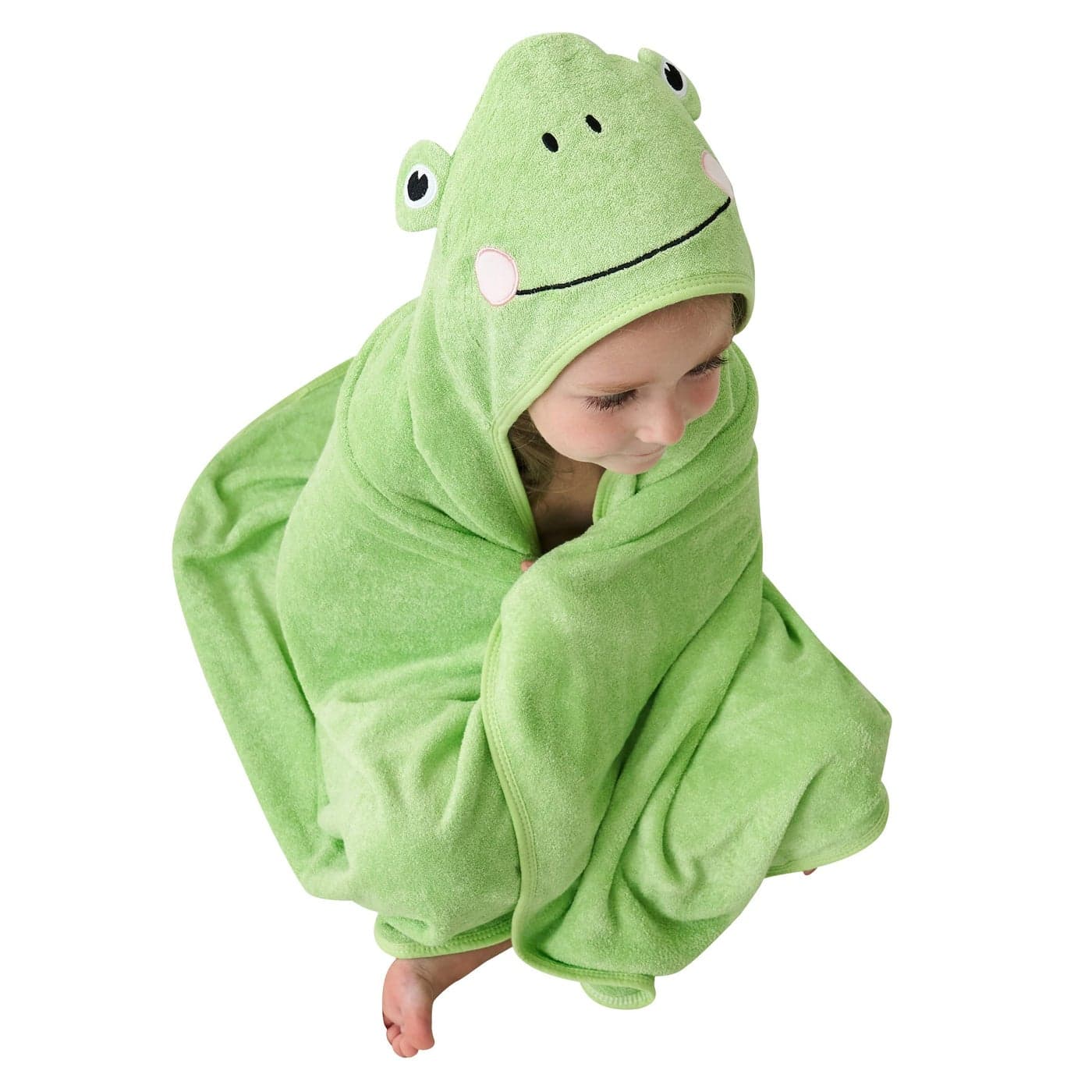 HIPHOP PANDA Hooded Towel Rayon Made from Bamboo Bath Towel with Bear Ears for Newborn Babie Toddler Infant Absorbent Large Baby Towel Frog 375 x 375 Inch