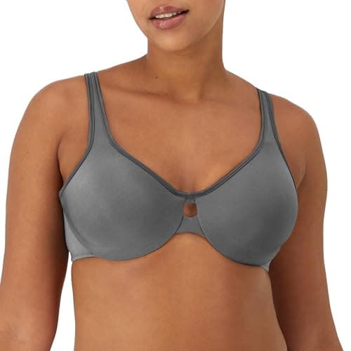Lilyette by Bali Women's Plunge Into Comfort Keyhole Minimizer Bra, Silver Lining, 34D