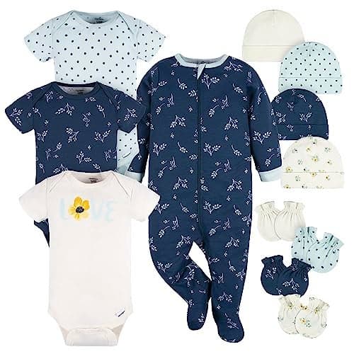 Gerber Baby Boys 12 Piece Layette Gift Set Blue Flowers 69 Months