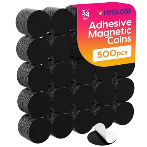 Hygloss 500 Pcs Magnetic Dots with Adhesive Backing – 3/4-Inch Round Sticky Magnet Dots – Small Magnets for Crafts – Thin Flat Circle Magnetic Stickers for Fridge, Classroom, Whiteboard, Pictures