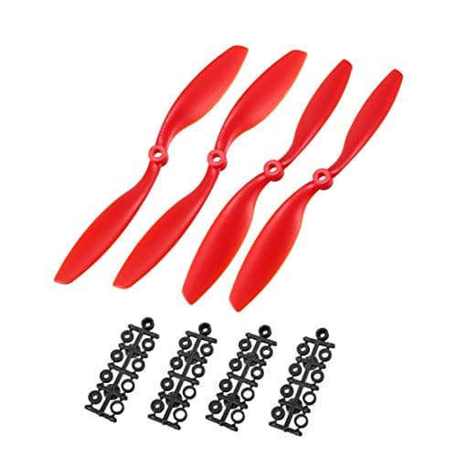 uxcell RC Propellers CW CCW 8045 8x45 Inch 2Vane FixedWing for Airplane Toy Nylon Red 2 Pairs with Adapter Rings