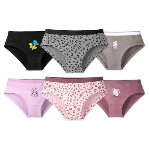 ARIEL Girls Cotton Printed Panties/Briefs (Pack of 6) (pantySLEEPYGUM-7-8-years)
