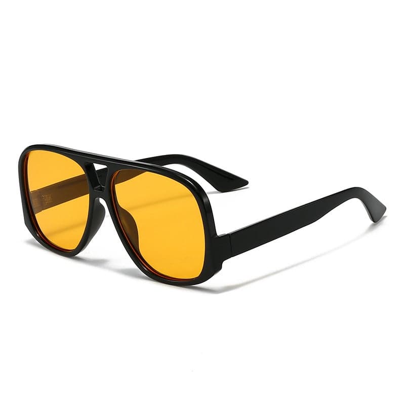 Trendy Retro Large-Frame Aviator Sunglasses For Men And Women, Slimming Effect, Street Style, Uv Protection