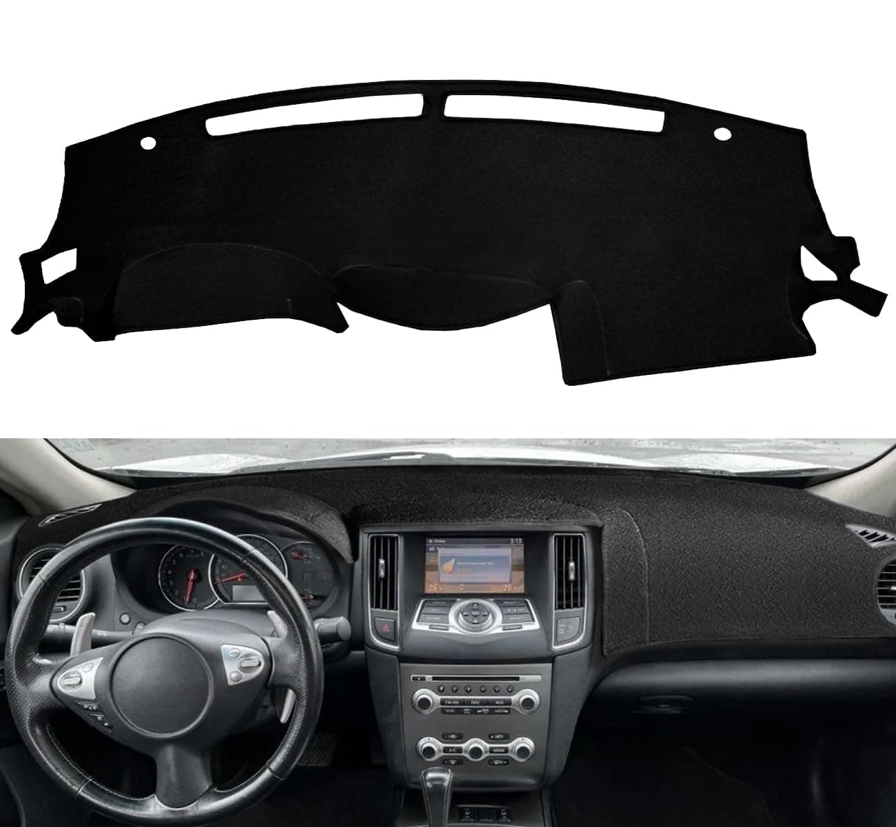 Dash Cover Mat Custom Fit for 20092015 Nissan Maxima with Cutout for Sensors Dashboard Cover Pad Carpet Protector F98