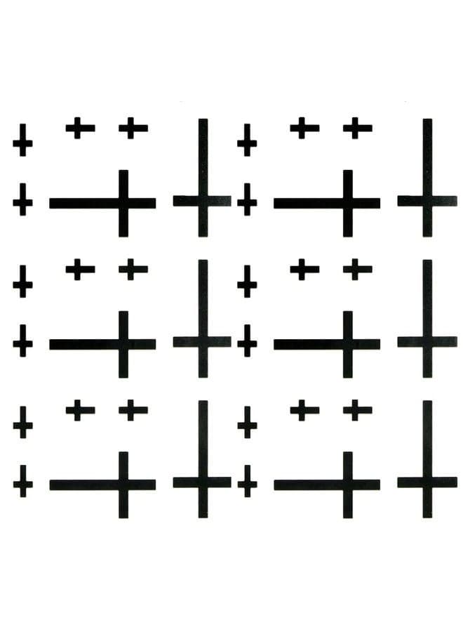Small Cute Temporary Tattoo Cross Finger Wrist (Set of 2)