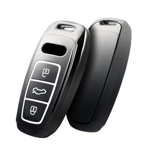 ELOHEI for Audi Key Fob Cover, Special Soft TPU Key Case Cover Protector Compatible with Audi A6L A6 A7 A8 Q7 Q8 E-Tron 2018-2022 A3 S3 S6 SQ7 RS6 S7 RS7 Smart Key(Gradient Gray)