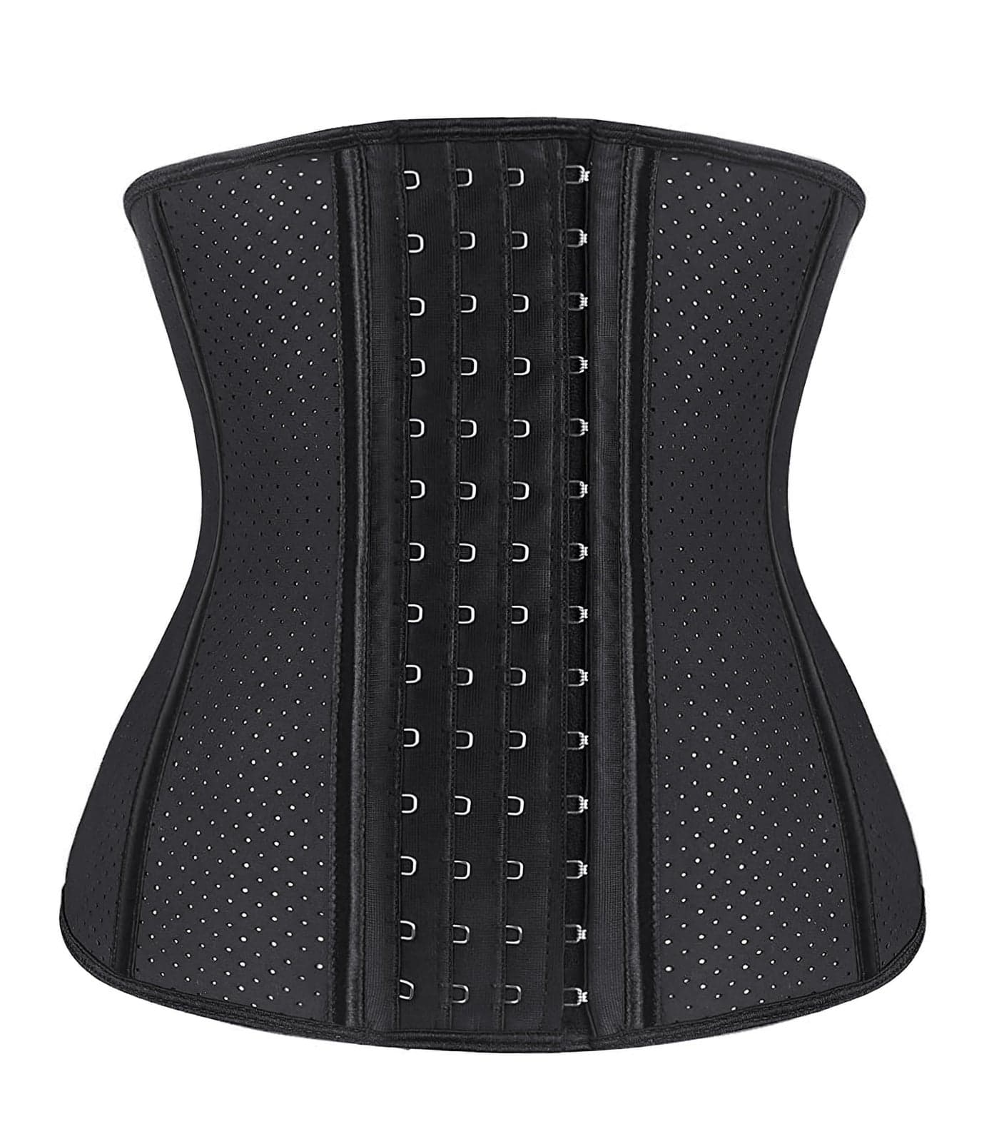 YIANNA Waist Trainer for Women Latex Underbust Waist Corsets Cincher Hourglass Body Shaper 4 Hooks, (Size 2XL, Black)