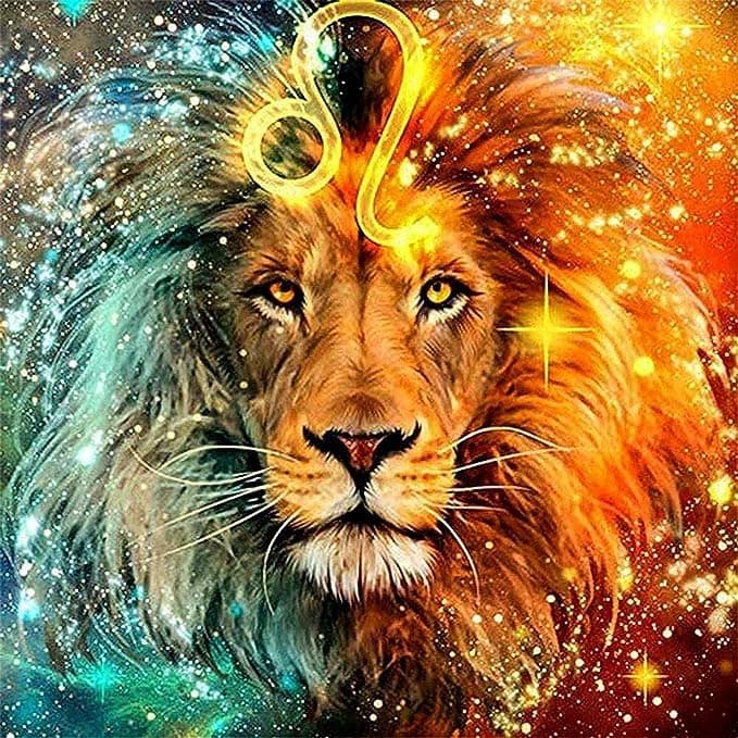 MotiBa 5 D Diamond Painting Lion Picture Art of Life Full Drill Crystal Rhinestone Craft Kits Home Office Coffee Wall Decor for Adults Gifts Item