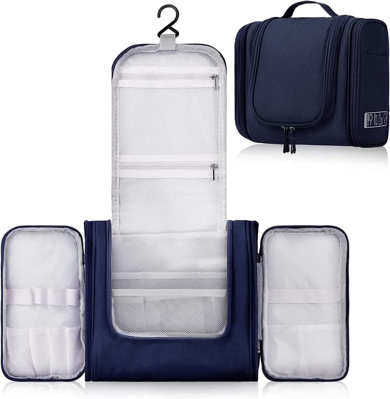 Rabbonix Toiletry Bag for Women & Men | Travel Bag for Makeup and Cosmetic | Shaving Kit Bag | Navy Blue, Pack of 01