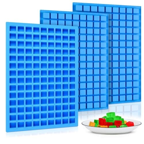 Square Silicone Candy Molds - Mini Silicone Molds for Hard Candy, Chocolate, Gummy, Caramel, Ganache, Ice Cubes (3)