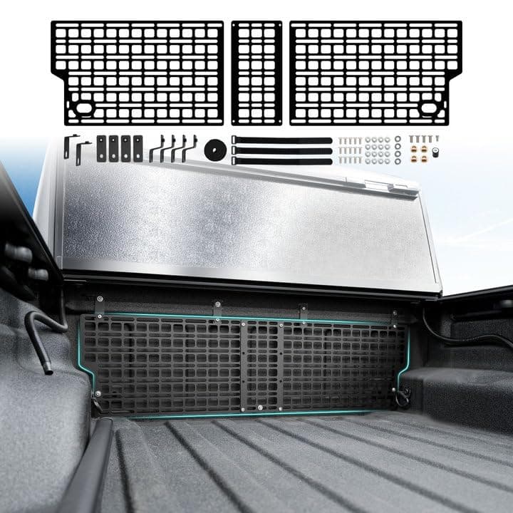 OUSUWO Front Truck Bed Molle Panel Rack System Compatible with 2019-2024 Jeep Gladiator JT Accessories Cargo Storage Organizer Tools Rack Fit for 19-24 Gladiator JT Accessories (Not Fit 2025)