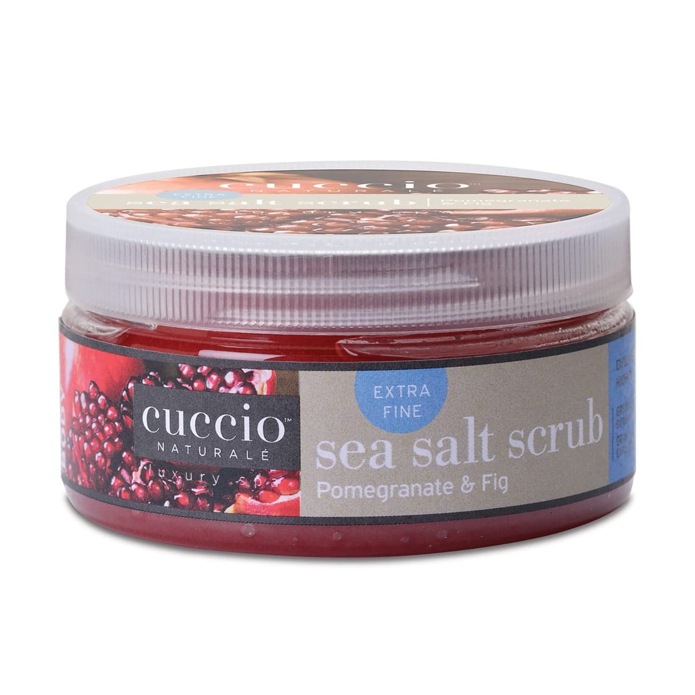 Cuccio Naturale Sea Salt Scrub Extra Fine Gently Exfoliates To Remove Dead Skin Cells Leaves Skin Supple Radiant And Youthful Looking Paraben And Cruelty Free Pomegranate And Fig 8 Oz