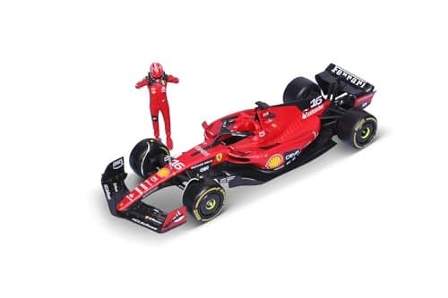 Bburago 124 Scale Forumula Racing 2023 Ferrari SF23 Diecast Vehicle with Leclerc 16 Figure