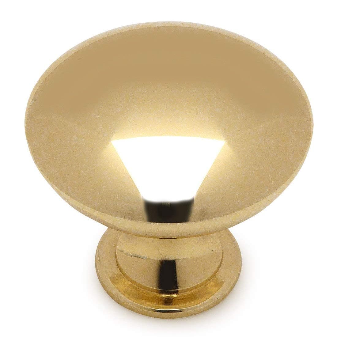 Cosmas 10 Pack 5305PB Polished Brass Traditional Round Solid Cabinet Hardware Knob 114 Diameter