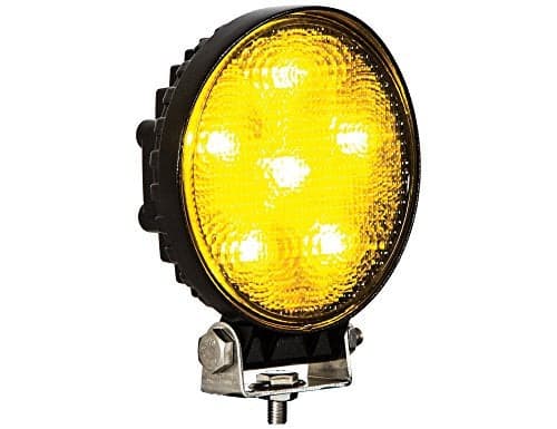 Buyers Products 1492116 4.5" Amber LED Flood Work Light, 6 LEDs, 1,350 Lumens, 36" Lead With Blunt Cut Connection, Flood Light For Trucks, Trailers, ATVs, RVs, UTVs & More